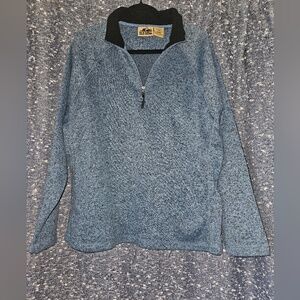 Old Mill 1/4 zip blue longsleeve pullover casual fleece new mens L